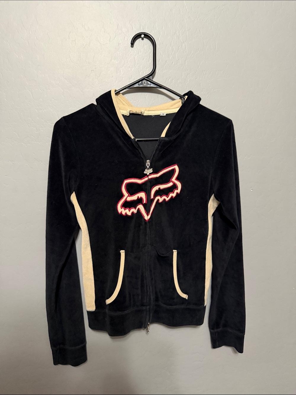 Fox Black & Cream Logo Zip Hoodie